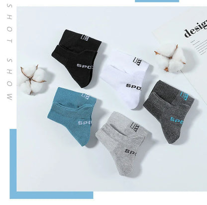 5Pairs High Quality Men Ankle Socks Breathable Cotton Sports Socks Mesh Casual Athletic Summer Thin Cut Short Sokken Size 38-45