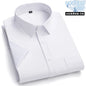 New Anti-Wrinkle Men Shirts Short Sleeves Dress Shirts For Men Slim Fit Camisa Social Business Blouse Pocket White Shirt S-7XL