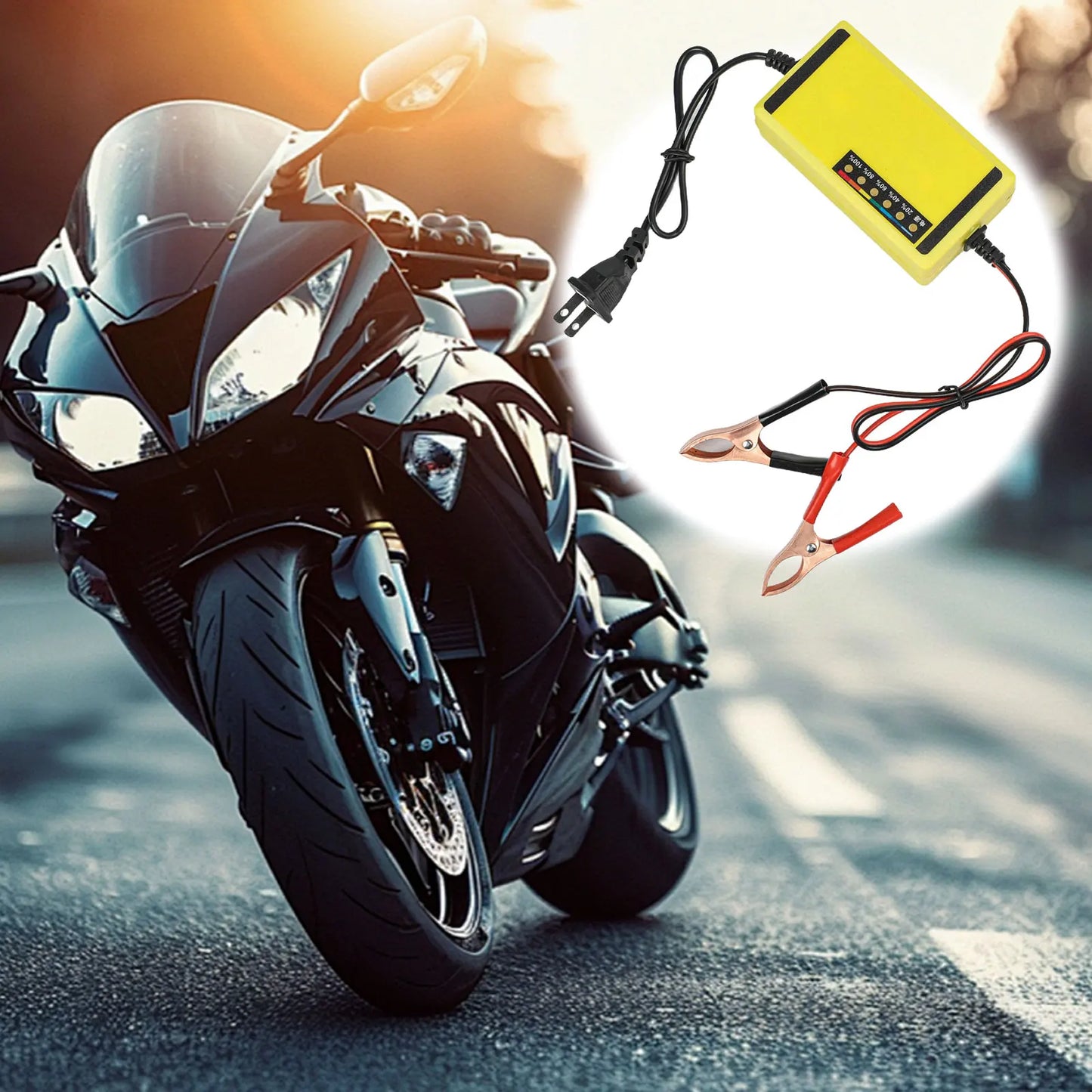 1Pcs Car Battery Charger 12V Fast Charging Automatic High-Power Charger Car Motorcycle Battery Charger Acid Battery Charger