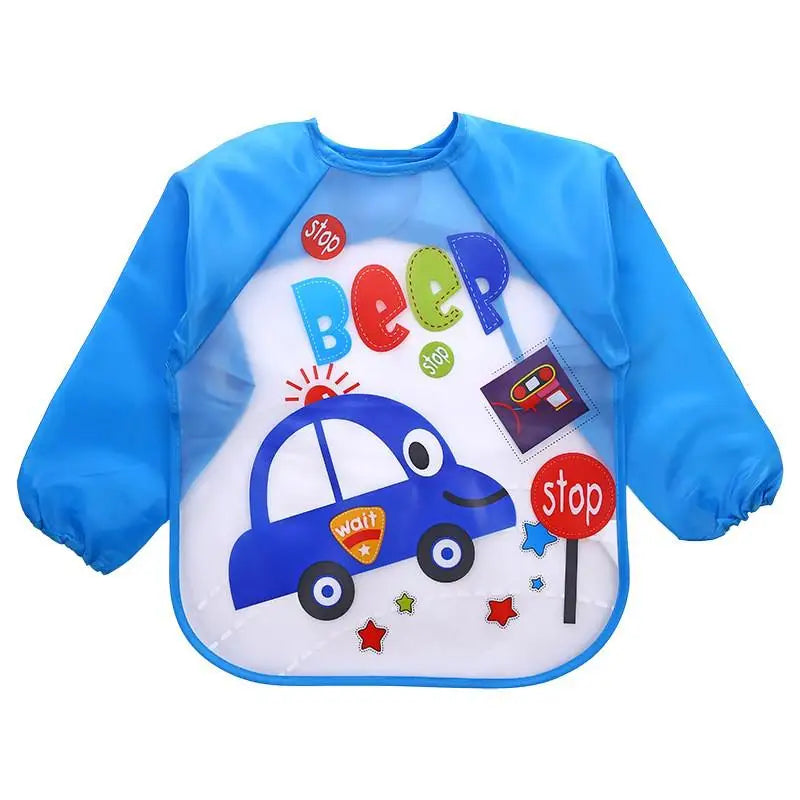 Baby Girls Apron Bibs Toddler Long Sleeve Scarf Waterproof Art Smock Feeding Bib Infant Boys Girls Kids Burp Cloth Bandana