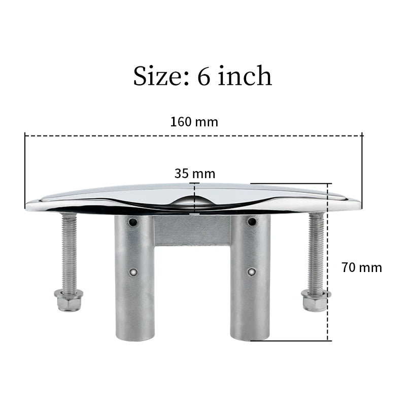 5/6 Inch 316 Stainless Steel Flush Cleat Boat Pop Up Cleat Pull Up Boat Accessories Mount Retractable Mooring Rope Yacht