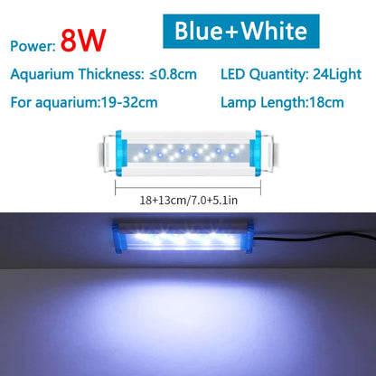 Extensible Waterproof Clip on Lamp For Fish Tank Super Slim Fish Tank Aquatic Plant Grow Aquarium LED Light 18-58cm 220V