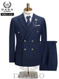 DAROuomo 2026 Men's Slim Fit Formal Business Suit 2Pcs Set - DR8211 (Jacket + Pants) for Work Wear