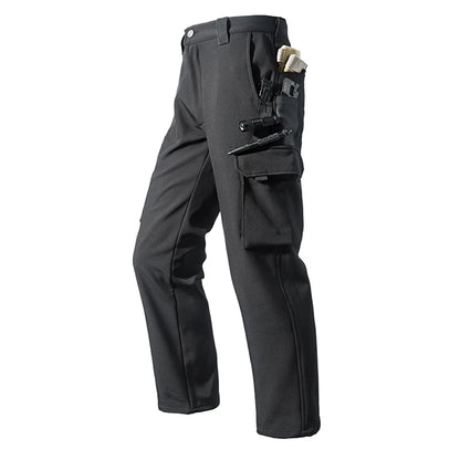Men's City Cargo Autumn Winter Fleece Softshell Hiking Pants Fishing Climbing Trekking Casual Hunting Camping Trousers M-5XL