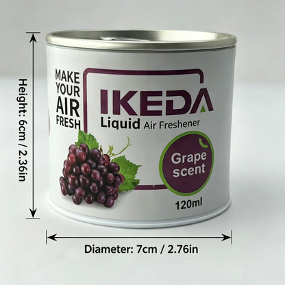 IKEDA 120ml Grape Scent Liquid Air Freshener, Long Lasting Sweet Fruity Fragrance, Odor Eliminator for Car Home Office