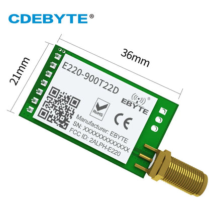 LoRa 868MHz 915MHz LLCC68 Wireless Module 22dBm Long Range 5km CDEBYTE E220-900T22D SMA-K UART RSSI Transmitter Receiver DIP