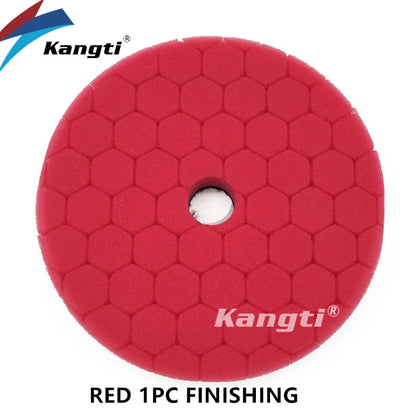 Kangti 5/6 inch Car Polishing Pad Kit Set Self-Adhesive Buffing Waxing Sponge Wool Wheel Polishing Pad For Car Polisher Drill