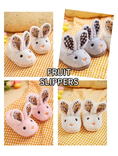 Kid Shoes Girl Fur Slippers Anti Slip Warm Slippers Fashionable Color Matching Cotton Slipper Autumn Winter Thick Bottom Slipper