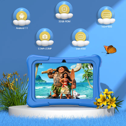 PRITOM Tablet for Kids 7 Inch Android 13 32 GB WiFi Bluetooth Dual Camera Educational Software Installed with Proof Case