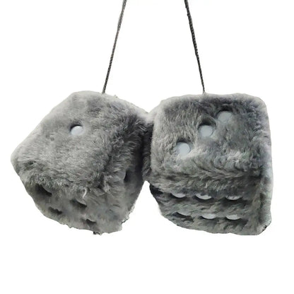 2pcs Big Long Hair Hot Stamping Dot Dice Plush Toy Cube Pendant Car Ornament Sieve Anime Car Decoration Accessories Auto Pendant