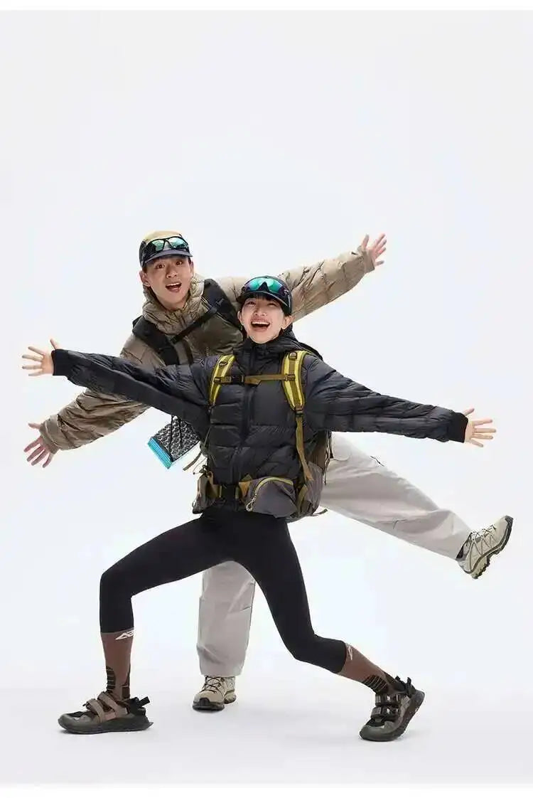 HKSH Outdoor Light Sport Color Contrast Hooded Down Jacket Women's Winter Mountain Leisure Waterproof Climbing Cotton Coat H2887