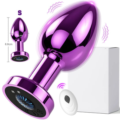 Anal Plug Vibrator APP Remote Control 10 Powerful Vibrations Prostate Massager with Flashing Light Base Adult Sex Toy for Couple