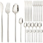 24pcs Christmas Dinnerware Set Stainless Steel Cutlery Set Gold Western Tableware Fork Knife Spoon Flatware Set Silverware Set