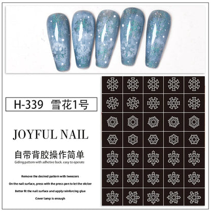 Hollow Nail Art Stickers Spray Painted Design Love Butterfly French Pattern Nail Accessories Decorative Decals