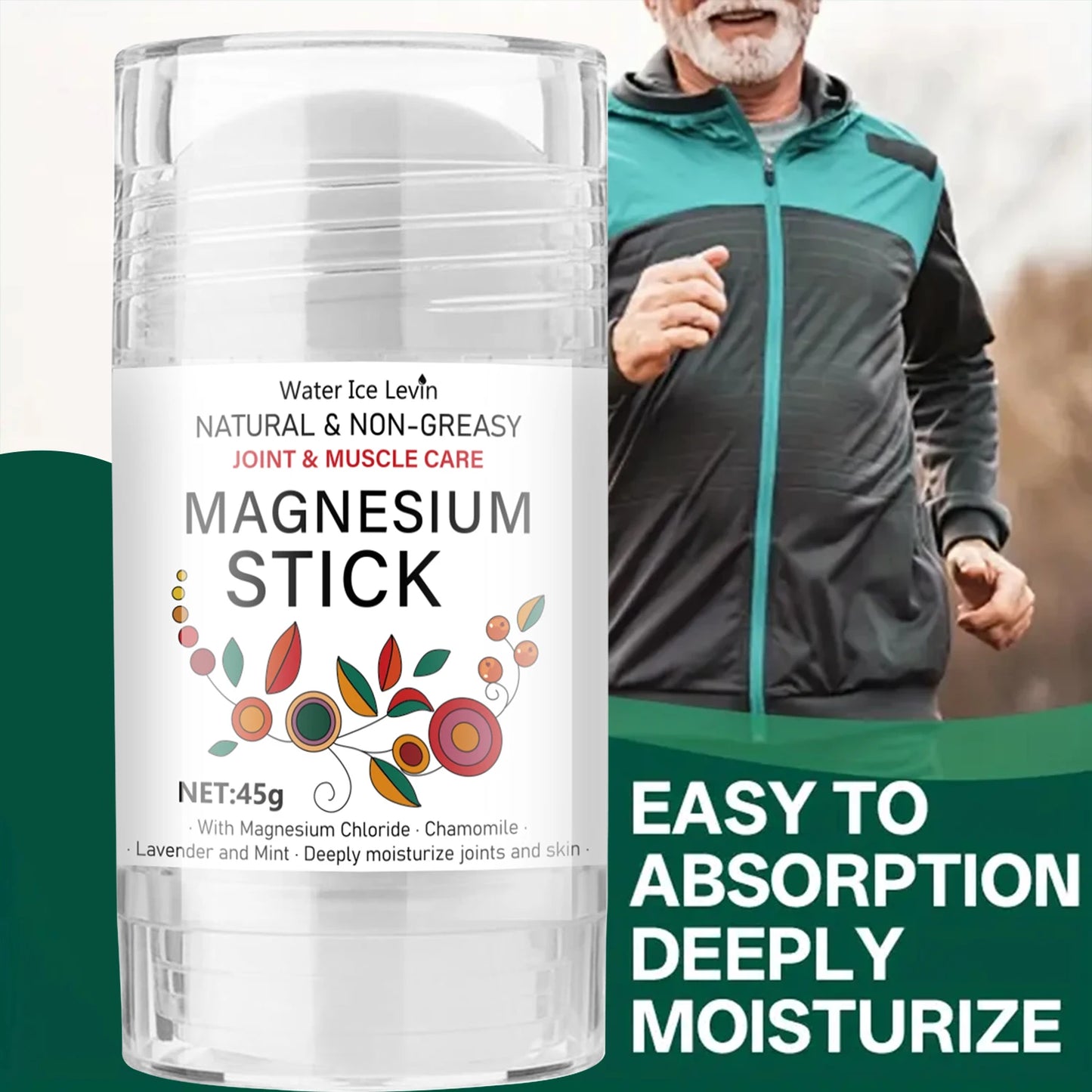 Magnesium Stick for Joint & Muscle Care - Natural, Non-Greasy with Chamomile & Lavender, Deeply Moisturizes