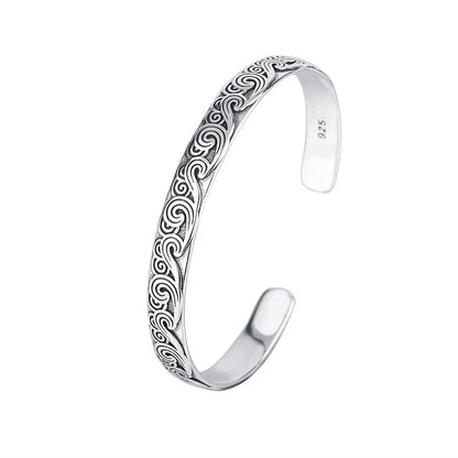 New Arrival Retro Wave Bracelets 925 Sterling Silver Jewelry Fashion Spray Personality Sweet Cloud Opening Bangles TYB116