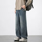 Spring Autumn New Men's Straight Vintage Fit Jeans Casual Trousers High Quality Male Korean Fashion Baggy Wide Leg Denim Pants
