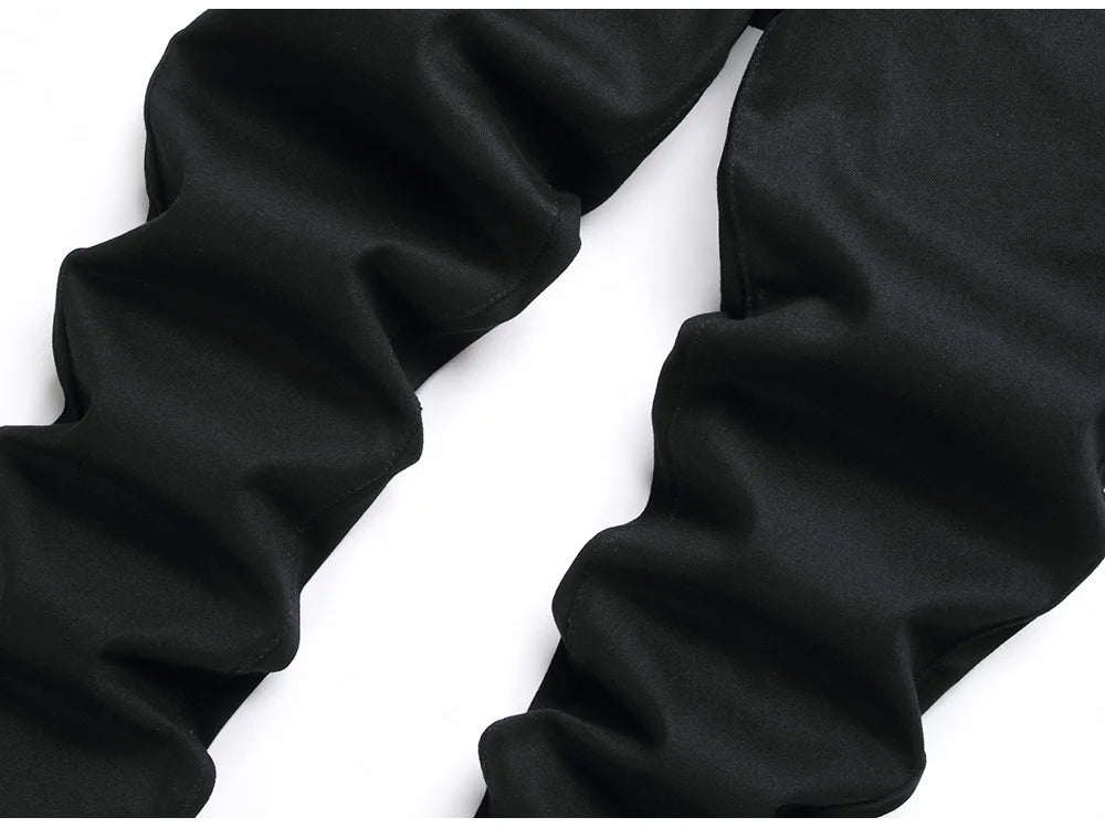 Men Classic Pure Black Jeans All Match Stretch Denim Pants Casual Plus Size Slim Straight Trousers