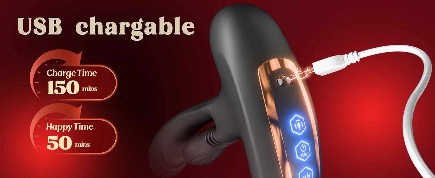 Anal Vibrator Prostate Massager with Cock Ring Buttplug Stimulator with 10 Kneading & 10 Vibrating Modes Sex Toys for Men Gay