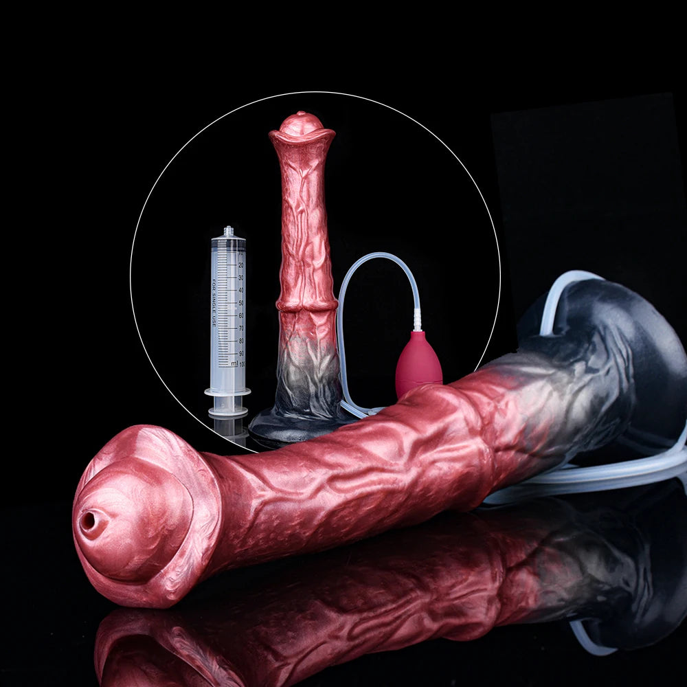 NNSX Horse Squirting Anal Plug Dildo Ejaculation Penis with Strong Sucker G-spot Stimulation Silicone Erotic Sex Toys For Woman