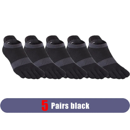 Large Plus Size Toe Socks Sport Mans Mesh Breathable Compression Sweat-Absorbing Fitness Elastic Five Finger Ankle Socks Student