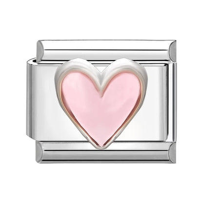 New Shiny Zircon Heart Butterfly Flower Star Bow Italian Charm Links Fit 9MM Stainless Steel Bracelet Girls' DIY Making Gift