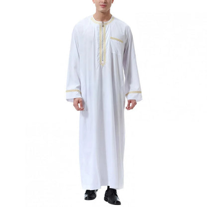 Middle East Ethnic Muslim Islamic Clothing Men Jubba Thobe African Dashik Ramadan Eid Abaya Arabic Kaftan Saudi Kimono Robe Gown