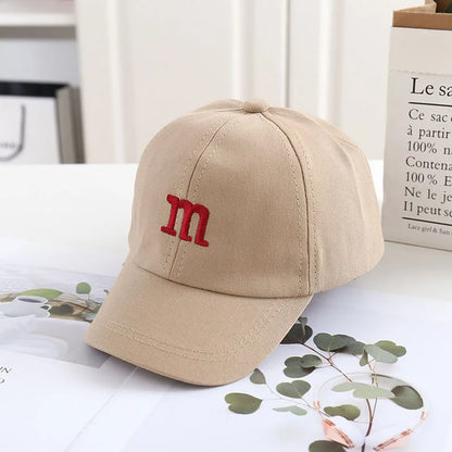 Children's Kids Baseball Cap for Girl Boy Spring Summer Baby Sun Hat M Letter Embroidered Toddler Peaked Caps кепка 아기모자