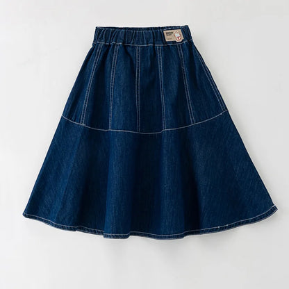 Fashion Girl Skirt Jeans Denim Skirt Mid Length A Line Teenager Girls Clothes Kids Children School Outfit Casual Plus Size