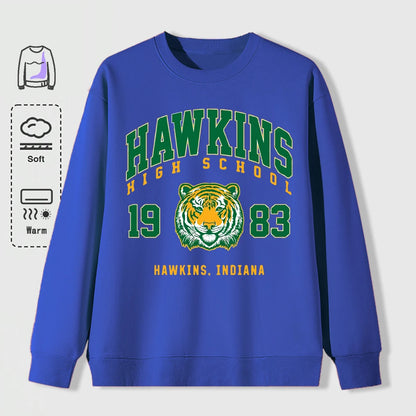 Hawkins 1983 Mighty Tiger Pullover For Men Autumn Oversize Long Sleeve Casual All-Match Clothing Unisex O-Neck Fashion Retro Top