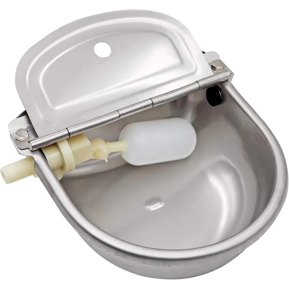 Stainless Steel Cow Water Bowls Automatic Drinking Bowls with Float Bowl Water Outlet for Dog Cattle Sheep Drinker Farm Supplies