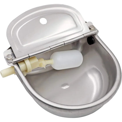 Stainless Steel Cow Water Bowls Automatic Drinking Bowls with Float Bowl Water Outlet for Dog Cattle Sheep Drinker Farm Supplies