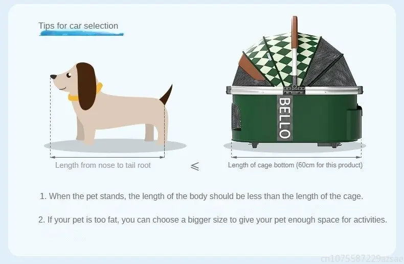 Detachable Aluminum Tube Pet Stroller Foldable Travel Trolley Portable Outdoor Walking Carrier For Cats Puppies Dogs