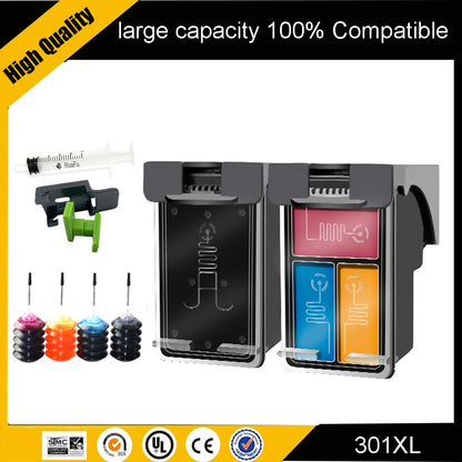 Einkshop For HP 301XL 301 XL Refillable Ink Cartridge for HP301 Deskjet 1050 2050 2510 3000 3050 3052 3054 3540 1510 2540