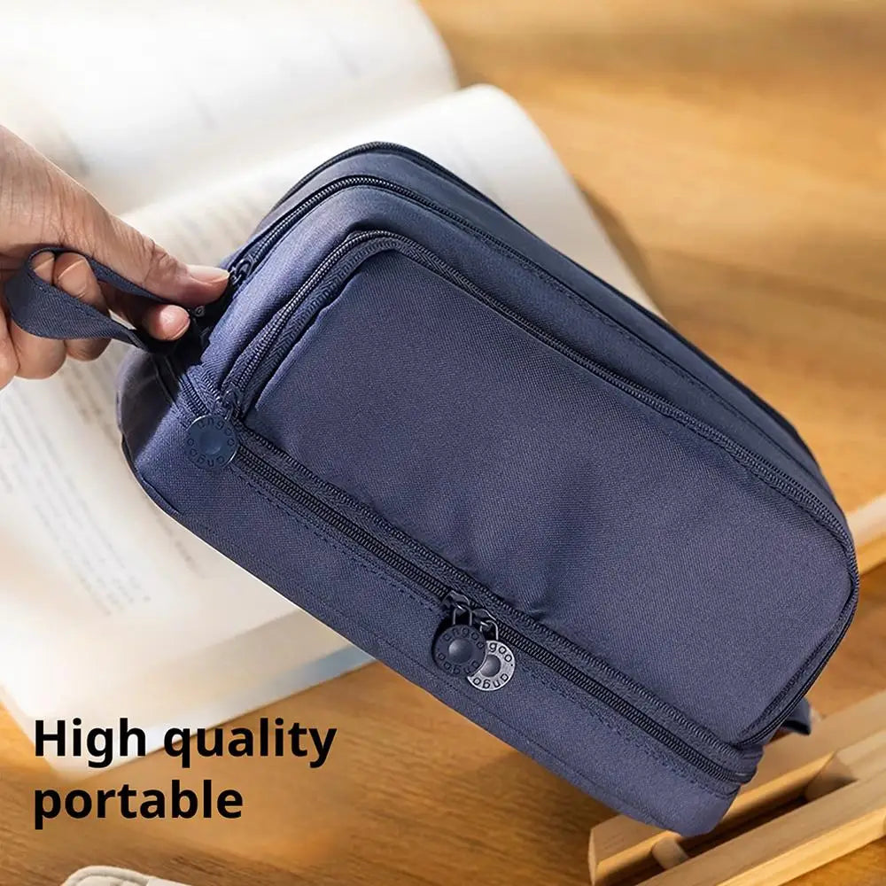 Macaron Color Large Capacity Pencil Case Multi Layer Compartments Eco Friendly Material Zipper Closure for School Storage Bag