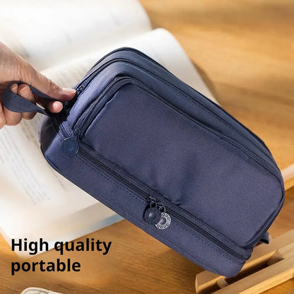Macaron Color Large Capacity Pencil Case Multi Layer Compartments Eco Friendly Material Zipper Closure for School Storage Bag