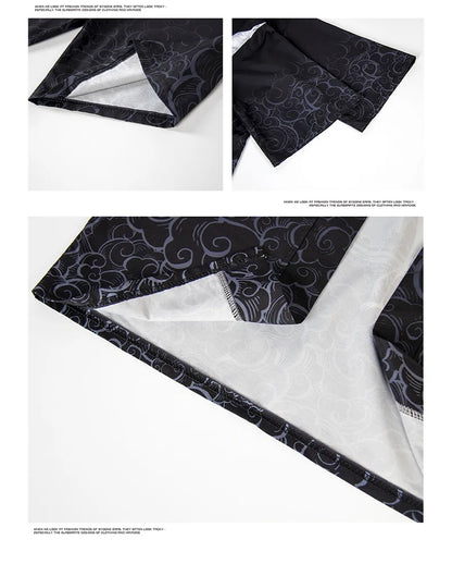 Large Size 5XL 6XL Japanese Kimono Cardigan Pants Set Print Fox Men Women Shirt Tradition Yukata Haori Obi Cosplay Costume