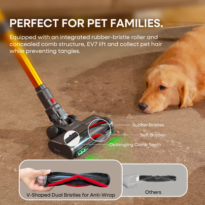 Erabros EV7 Cordless Vacuum Cleaner,70KPa Suction,550W Motor,70Min Runtime,Charging Storage Base,Stick Vacuum with Aroma Design