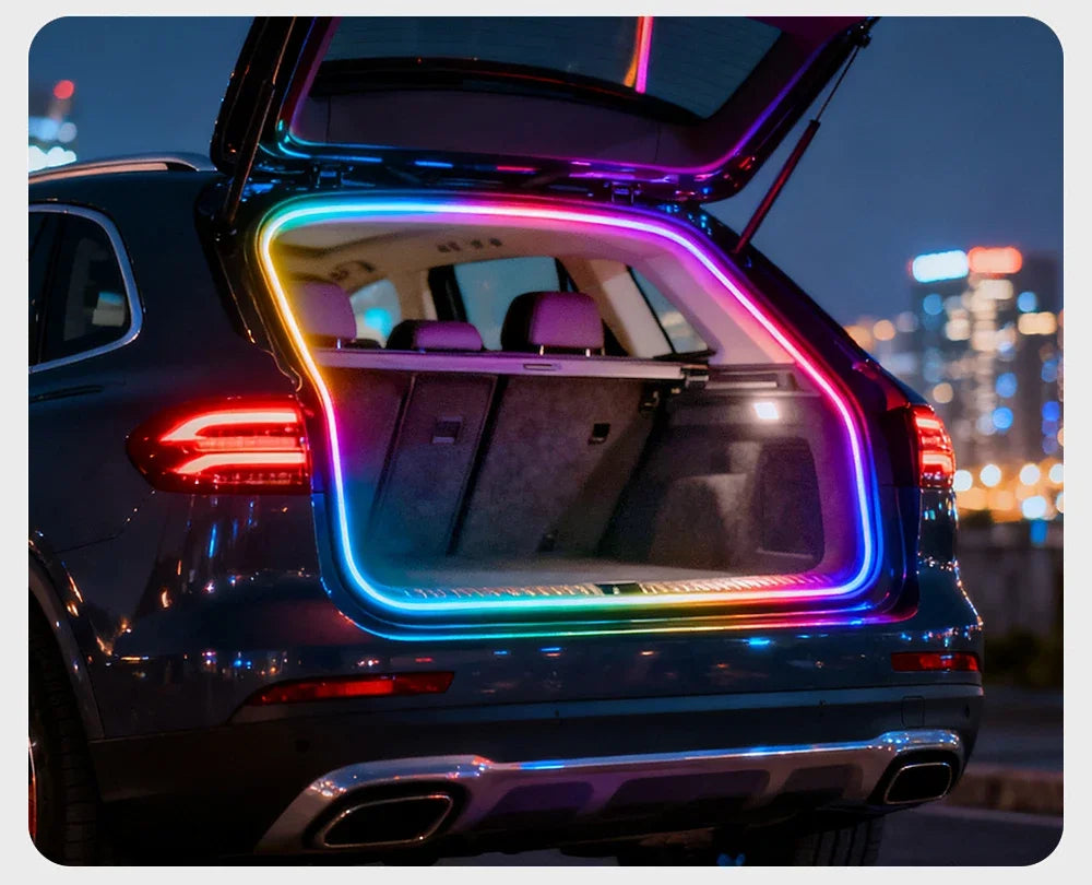 New car universal trunk and trunk lights with colorful lighting APP control LED ambient light RGB decorative light