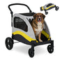 Heavy Duty Pet Wagon & Large Dog Stroller , Collapsible Dog Cart with Adjustable Handle, Breathable Mesh and Storage Pockets