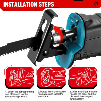 ONEVAN 3000W 10000SPM Cordless Electric Reciprocating Saw Wood Metal Pipe Cutting Electric Saw Chainsaw For Makita 18v Battery