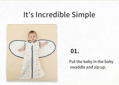 Baby Sleeping Bag For Newborn Sleep Aid Thin Soft Cotton Boys Girls Wrap Sleepwear Adjustable Breathable Baby Swaddle Blanket