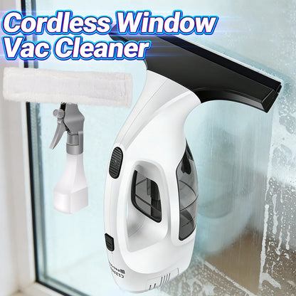 Cordless Window Vac Cleaner & Spray Bottle for Windows, Tiles, Mirrors & Shower Streak-Free Cleaning