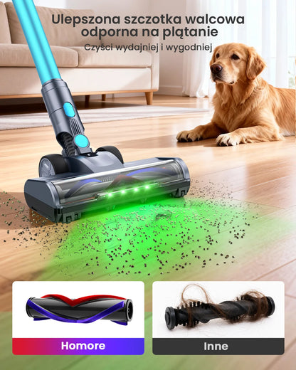 Homore NH007 650W/75KPA Powerful Cordless Vacuum Cleaner with LED Ambient Light, Smart Suction and Self-Standing Design