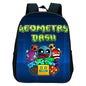 16 Inch Angry Geometry Dash Backpack Boys Girls Bookbag Cartoon Game Kids Kindergarten School Bags Toddler Childcare Backpack