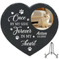 Personalized Pet Memorial Stone,Custom Cat Grave Marke Plaque With Photo&Name,Garden Slate Tombstone Pet Loss Remembrance Gift