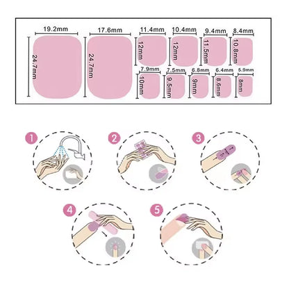 5Sheets/110Tips Summer Glitter Toe Nail Stickers Full Cover Nail Wraps Solid Color Adhesive Toenails Decals for Women DIY Foot &