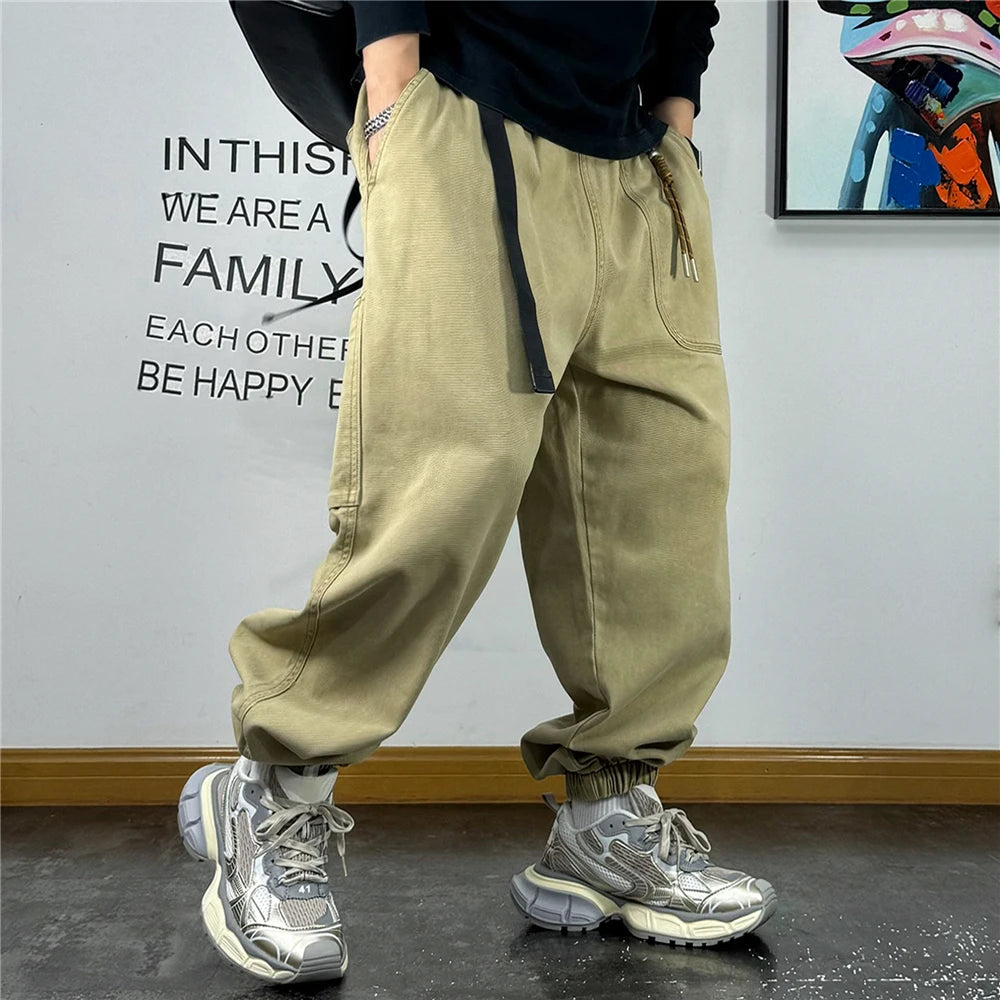 Japanese Streetwear High Quality Baggy Cargo Pants Harajuku Casual Men Clothing Plus Size Joggers Fashion Loose Work Trousers