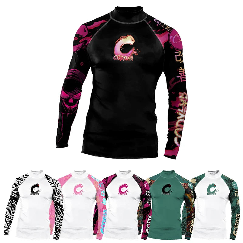 Mock Neck Hot MMA No Gi Rashguard Jiu Jitsu T-shirt+Pants Boxing Jerseys Set BJJ Muay Thai Shorts Compression Legging Sportsuit