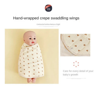 0-6 Month Cotton Baby Swaddle Wrap Anti Startle Swaddling Blanket Muslin Baby Sleeping Blanket Wrap for New Born Thin Summer